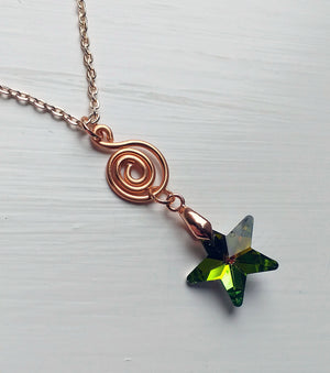 Necklace - Northern Lights Crystal Star with Rose Gold