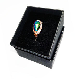 Ring - Glass crystal with hand turned Copper