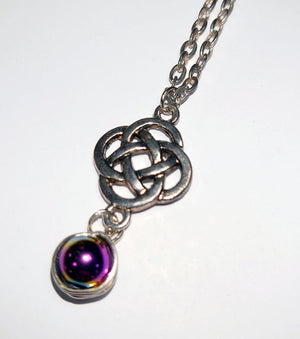 Necklace - Celtic Knot with Hematite Gemstone