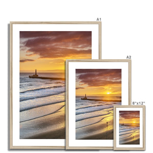 Fine Art Print Framed & Mounted - Roker Sunrise by David Allan